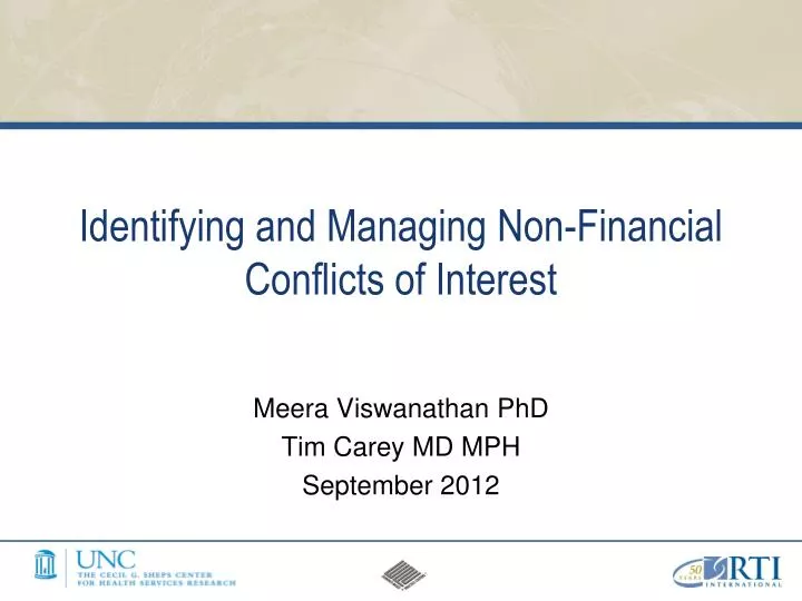 identifying and managing non financial conflicts of interest