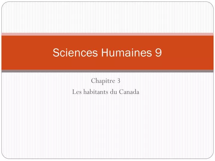 sciences humaines 9