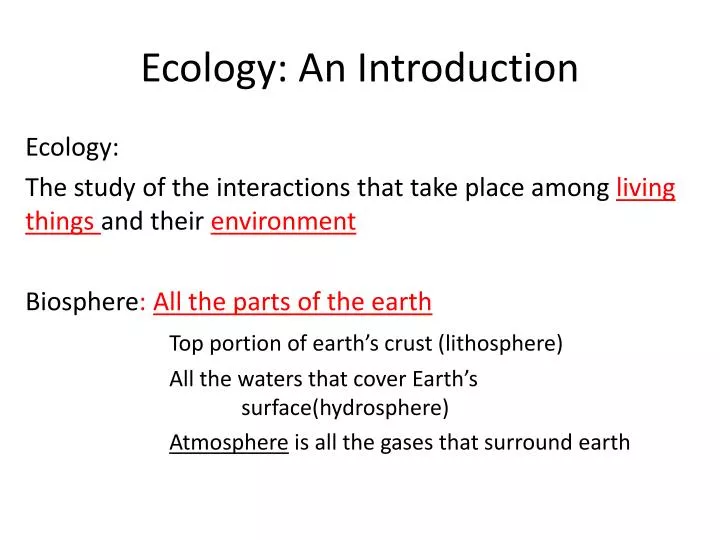 ecology an introduction