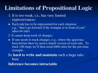 Limitations of Propositional Logic