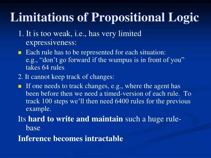 limitations of propositional logic