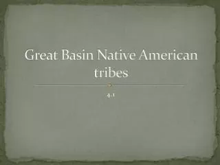 Great Basin Native American tribes