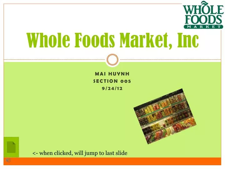 whole foods market inc