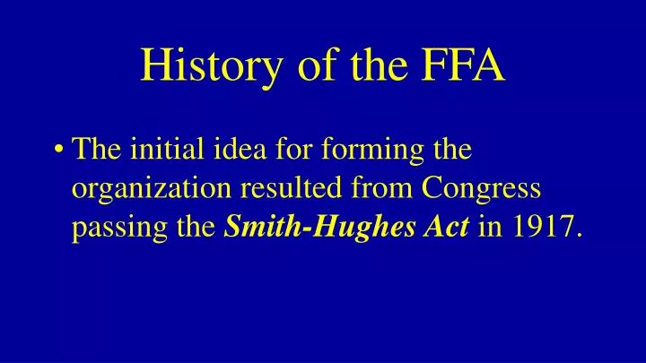 history of the ffa