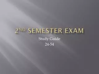 2 nd Semester Exam