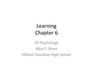 Learning Chapter 6