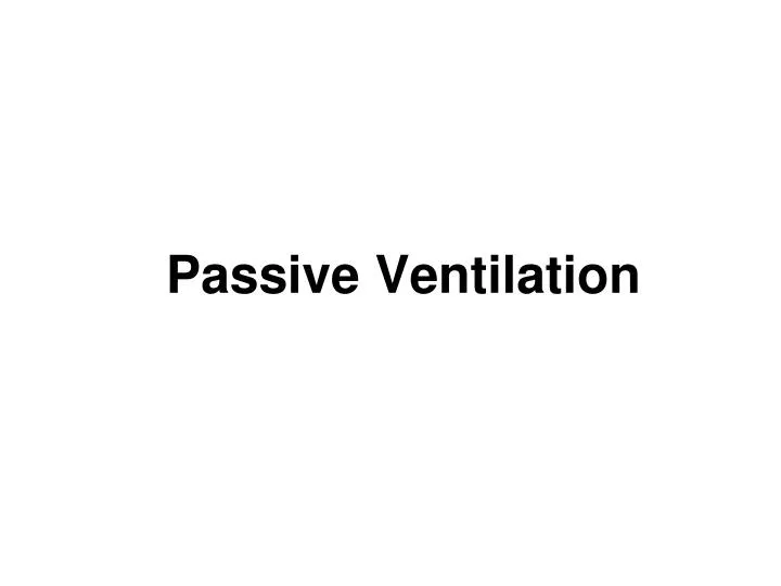 passive ventilation