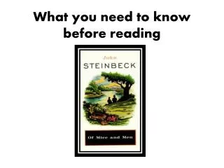 What you need to know before reading