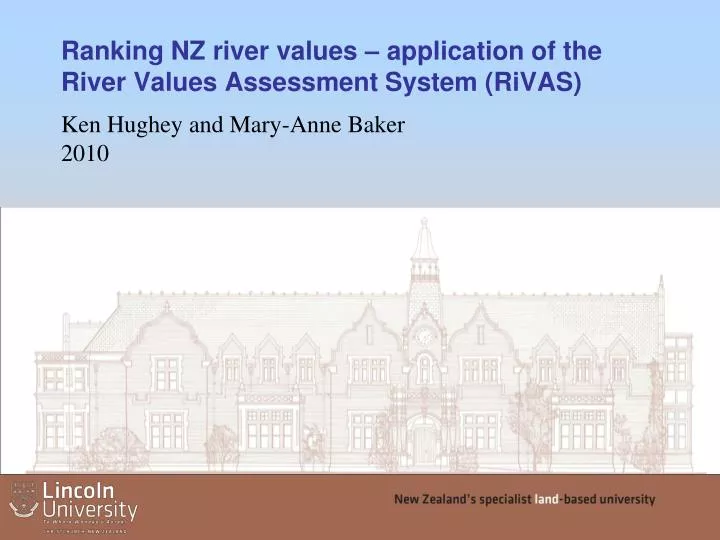 ranking nz river values application of the river values assessment system rivas