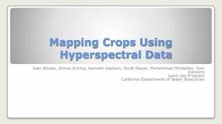 mapping crops using hyperspectral data