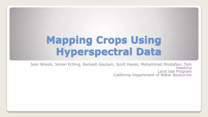 mapping crops using hyperspectral data
