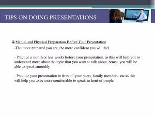 TIPS ON DOING PRESENTATIONS