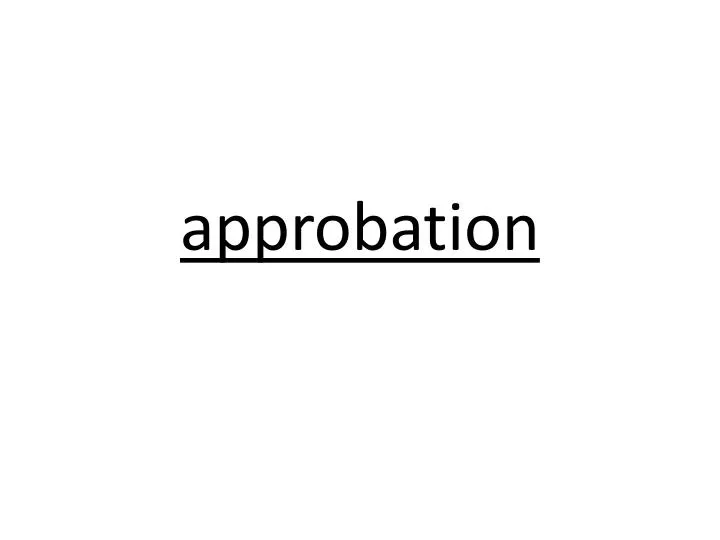 approbation