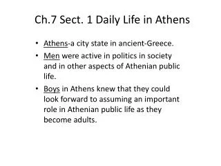 ch 7 sect 1 daily life in a thens