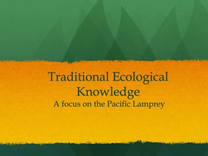 traditional ecological knowledge a focus on the pacific lamprey