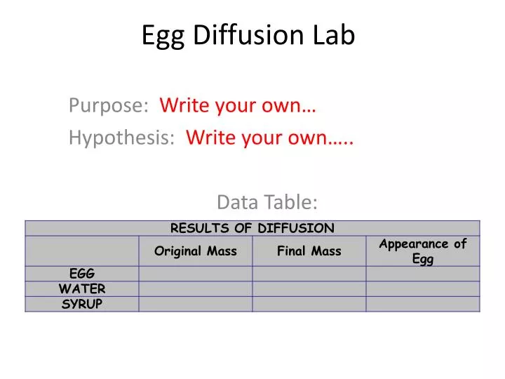 egg diffusion lab