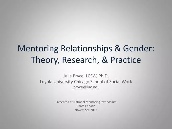 mentoring relationships gender theory research practice