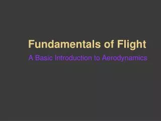 Fundamentals of Flight