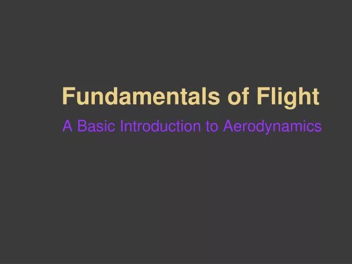 fundamentals of flight