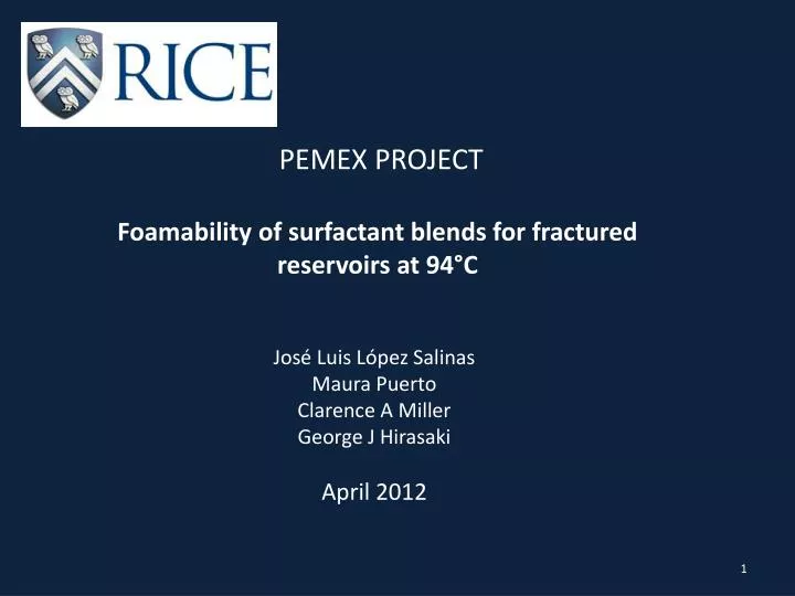 pemex project foamability of surfactant blends for fractured reservoirs at 94 c