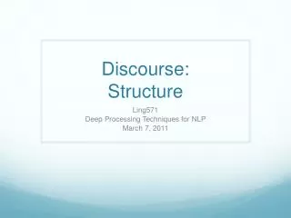 Discourse: Structure