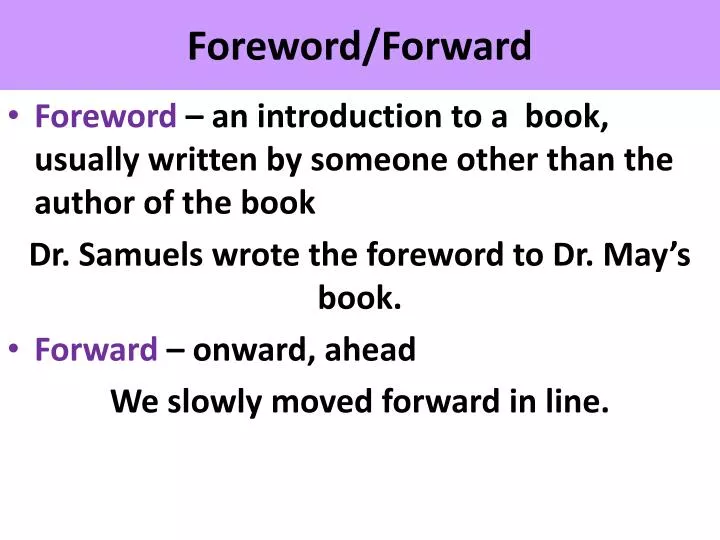 foreword forward