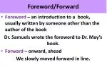 Understanding the Concepts of Foreword and Forward in Literature - slide 1