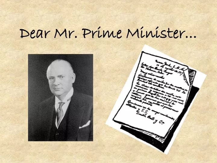 dear mr prime minister