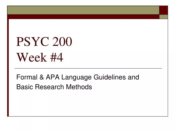 psyc 200 week 4