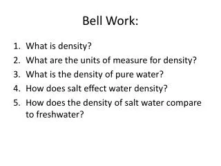 bell work