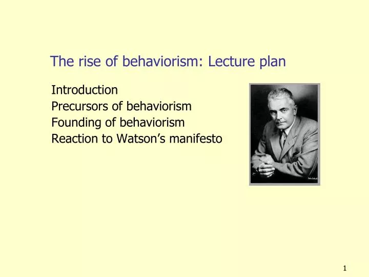 the rise of behaviorism lecture plan