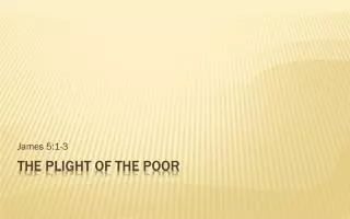 The Plight of the Poor