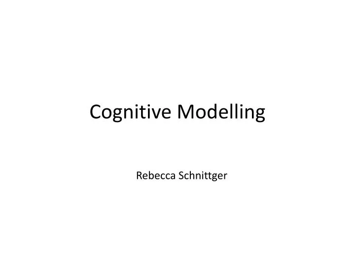 cognitive modelling