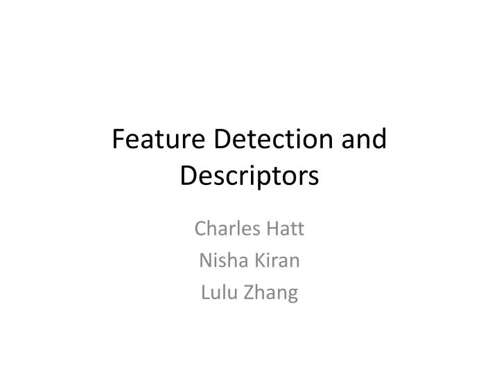 feature detection and descriptors