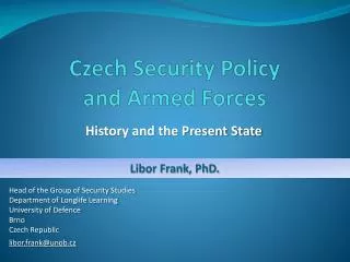 Czech Security Policy and Armed Forces