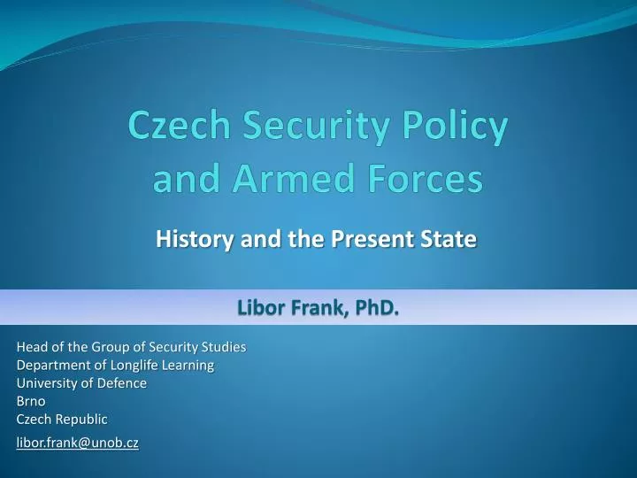 czech security policy and armed forces