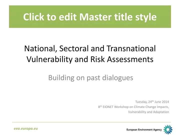 national sectoral and transnational vulnerability and risk assessments