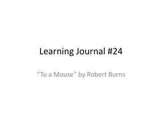 Learning Journal #24