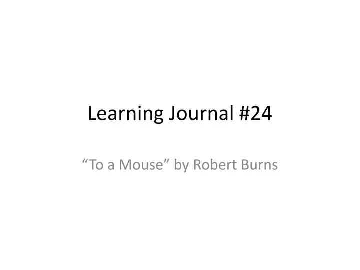 learning journal 24