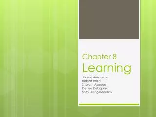 Chapter 8 Learning