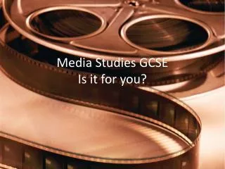 Media Studies GCSE Is it for you?