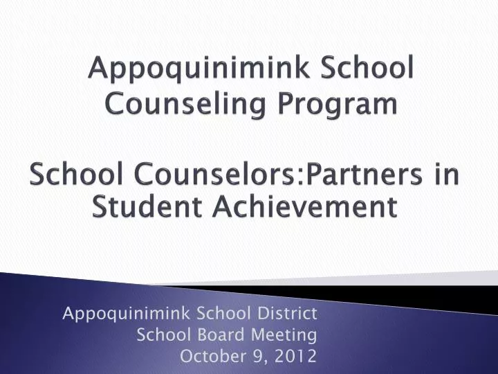 appoquinimink school counseling program