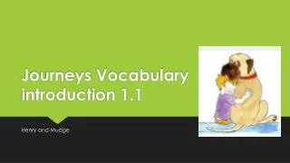 Journeys Vocabulary introduction 1.1