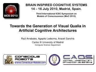 Towards the Generation of Visual Qualia in Artificial Cognitive Architectures