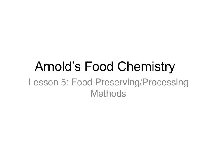 arnold s food chemistry