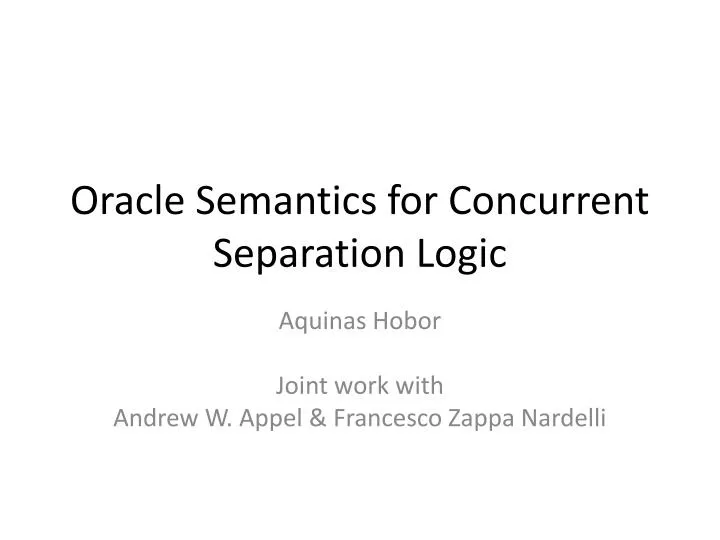 oracle semantics for concurrent separation logic