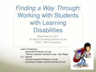 Finding a Way Through : Working with Students with Learning Disabilities