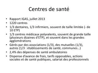 Centres de santé