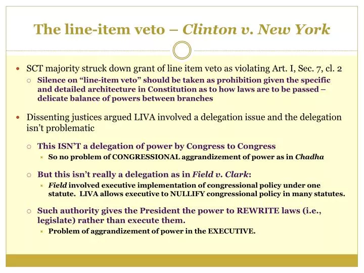 the line item veto clinton v new york