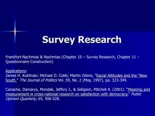 Survey Research